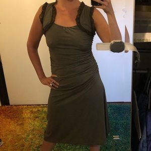 Mishu L Victorian cabaret olive dress, lace trim